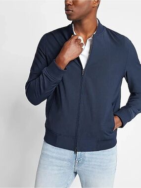 Express Men’s Navy Bomber Jacket – Size XS (NWT)